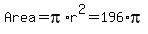 Area+=+pi%2Ar%5E2+=+196%2Api
