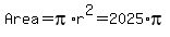Area+=+pi%2Ar%5E2+=+2025%2Api