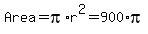 Area+=+pi%2Ar%5E2+=+900%2Api