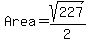 Area+=+sqrt%28227%29%2F2