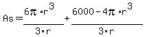 As=%286pi%2Ar%5E3%29%2F3r%2B%286000-4pi%2Ar%5E3%29%2F3r%29