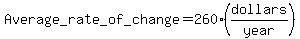 Average+_rate_+of_+change+=+260%28dollars%2Fyear%29+
