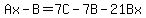 Ax-B=7C-7B-21Bx