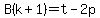 B%28k%2B1%29=t-2p