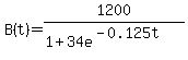 B%28t%29=1200%2F%281%2B34e%5E%28-0.125t%29%29