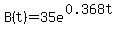 B%28t%29=35e%5E%280.368t%29
