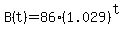 B%28t%29+=+86%281.029%29%5Et