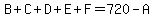 B%2BC%2BD%2BE%2BF=720-A