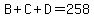 B%2BC%2BD=258