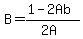 B=%281-2Ab%29%2F%282A%29