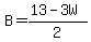 B=%2813-3W%29%2F2