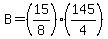 B=%2815%2F8%29%28145%2F4%29