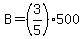 B=%283%2F5%29500