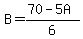 B=%2870-5A%29%2F6