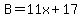B=+11x%2B17