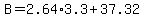 B=+2.64%2A3.3%2B37.32
