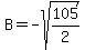B=-sqrt%28105%2F2%29