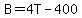 B=4T-400