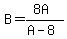 B+=+%288A%29%2F%28A-8%29
