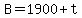 B+=+1900+%2B+t