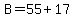 B+=55%2B17