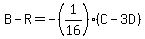 B-R=-%281%2F16%29%28C-3D%29