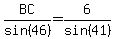 BC%2Fsin%2846%29=6%2Fsin%2841%29