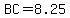 BC=+8.25