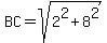 BC=+sqrt%282%5E2%2B8%5E2%29