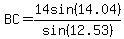 BC=14sin%2814.04%29%2Fsin%2812.53%29