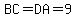 BC=DA=9