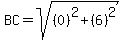 BC=sqrt%28%280%29%5E2%2B%286%29%5E2%29