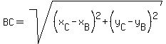 BC=sqrt%28%28x%5BC%5D-x%5BB%5D%29%5E2%2B%28y%5BC%5D-y%5BB%5D%29%5E2%29