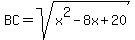 BC=sqrt%28x%5E2-8x%2B20%29