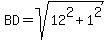 BD=sqrt%2812%5E2%2B1%5E2%29