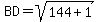 BD=sqrt%28144%2B1%29