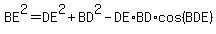 BE%5E2=DE%5E2%2BBD%5E2-DE%2ABD%2Acos%28BDE%29