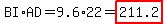 BI%2AAD=9.6%2A22=highlight%28211.2%29
