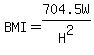 BMI=704.5W%2FH%5E2