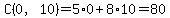 C%280%2C10%29=5%2A0%2B8%2A10=80