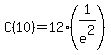 C%2810%29+=+12%2A%281%2Fe%5E2%29