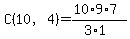 C%2810%2C4%29+=%2810%2A9%2A7%29%2F%283%2A1%29