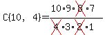 C%2810%2C4%29+=%2810%2A9%2Across%288%29%2A7%29%2F%28cross%284%29%2A3%2Across%282%29%2A1%29