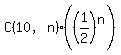 C%2810%2Cn%29%28%281%2F2%29%5En%29