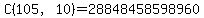 C%28105%2C10%29++=+28848458598960