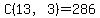 C%2813%2C3%29+=+286