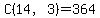 C%2814%2C3%29+=+364