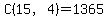 C%2815%2C4%29+=+1365