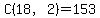 C%2818%2C2%29+=+153