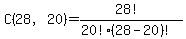 C%2828%2C20%29=%2828%21%29%2F%2820%21%2828+-+20%29%21%29